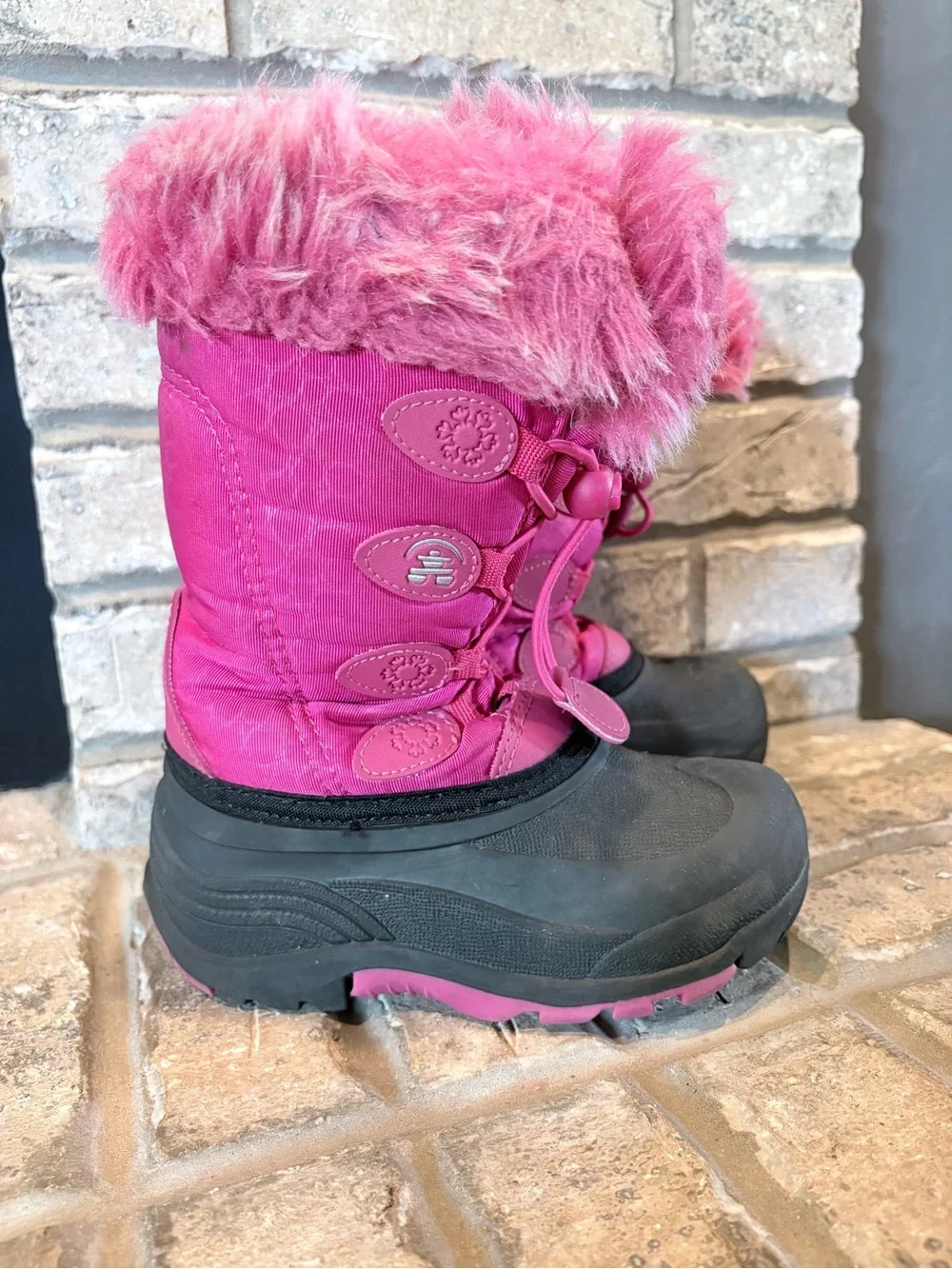 Kamik Kids Pink Faux-Fur Winter Snow Boot